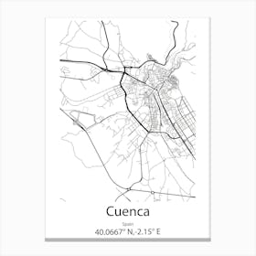 Cuenca,Spain Minimalist Map Canvas Print