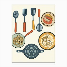 Abstract Cooking Illustration Canvas Print