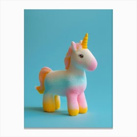 Pastel Knitted Unicorn 2 Canvas Print