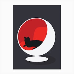 Ball Chair Cat Canvas Print