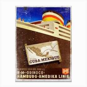 Vintage Travel Poster ― Cuba Mexique Canvas Print