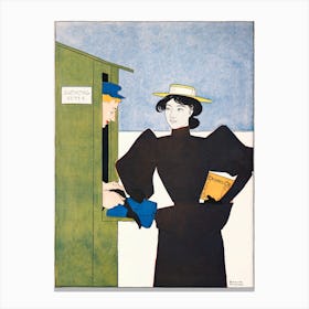 Woman Picking Up Bathing Suits (1895), Edward Penfield Canvas Print