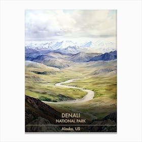 Denali National Park Watercolour 1 Canvas Print