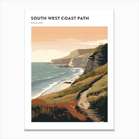 South West Coast Path England 3 Hiking Trail Landscape Poster Canvas Print