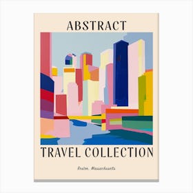 Abstract Travel Collection Poster Boston Massachusetts 2 Canvas Print