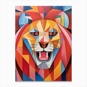 Lion Abstract Pop Art 7 Canvas Print