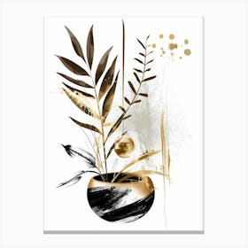 Gold And Black Abstract Painting 105 Canvas Print