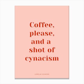 Coffee Please Gilmore Girls Quote Pink Canvas Print