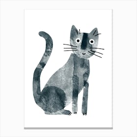 Black Watercolor Cat Canvas Print