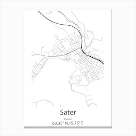 Sater,Sweden Minimalist Map Canvas Print