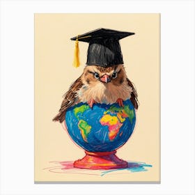 Graduation Bird Canvas Print