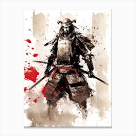 Samurai Sumi E Illustration 6 Canvas Print