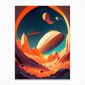 Space Exploration Comic Space Space Canvas Print