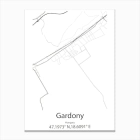 Gardony,Hungary Minimalist Map Canvas Print