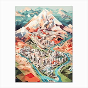 Beijing, China, Geometric Illustration 1 Canvas Print