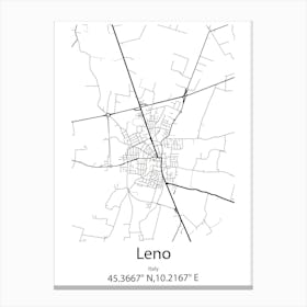 Leno,Italy Minimalist Map Canvas Print