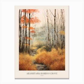 Autumn Forest Landscape Arashiyama Bamboo Grove Japan 2 Poster Canvas Print