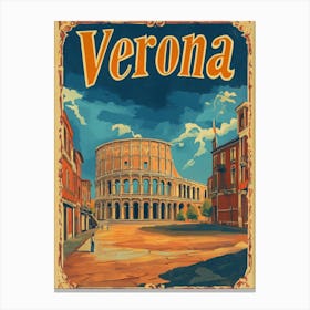 Aihrgdesign A Vintage Travel Poster Of Verona 1 Canvas Print