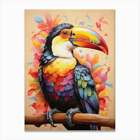 Rainbow Toucan Art Print Canvas Print