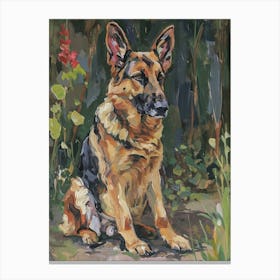 German Shepherd Acrylic Painting 1 Canvas Print