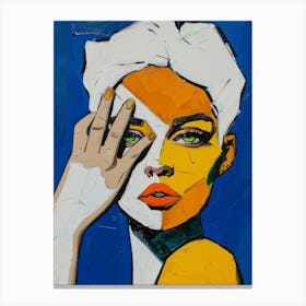 Woman With A Yellow Face Canvas Print