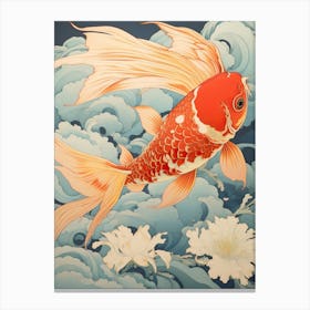Goldfish Animal Drawing In The Style Of Ukiyo E 3 Canvas Print