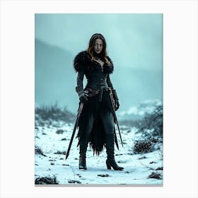 Viking Woman in Winter Canvas Print