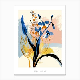 Colourful Flower Illustration Poster Forget Me Not 2 Canvas Print