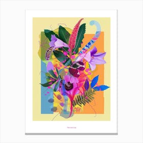 Veronica 2 Neon Flower Collage Poster Canvas Print