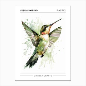 Hummingbird Pastel Watercolour 3 Poster Leinwandbild