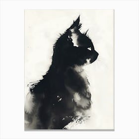 Cat In Ink Canvas Print