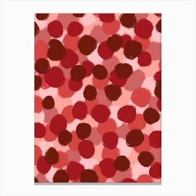 Polka Dots Browns and Reds Canvas Print