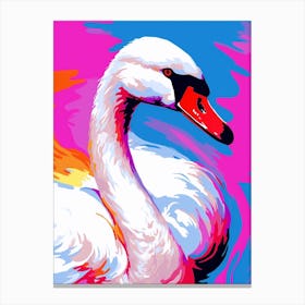 Andy Warhol Style Bird Swan 3 Canvas Print