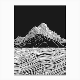 Ben Vorlich Loch Lomond Mountain Line Drawing 7 Canvas Print
