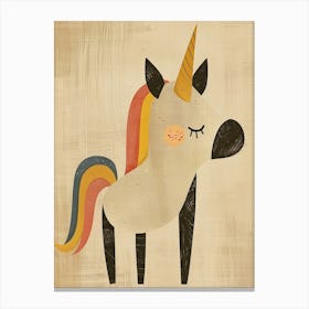 Rainbow Unicorn Muted Pastels 2 Canvas Print