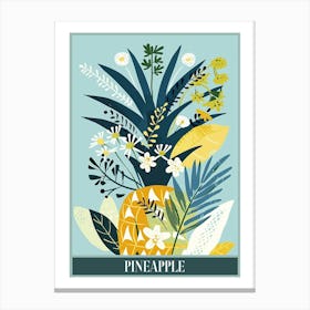 Pineapple Tree Illustration Flat 2 Poster Canvas Print