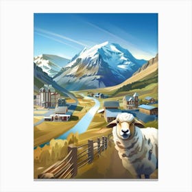 Sheep In The Mountains 1 Canvas Print