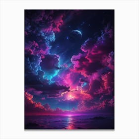 Cloudy Night Sky Print Canvas Print