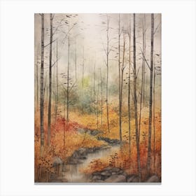 Autumn Forest Landscape Sagano Bamboo Forest Japan 1 Canvas Print