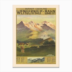 Historic Wengernalp Bahn Berner Oberland Station Scheidegg Canvas Print