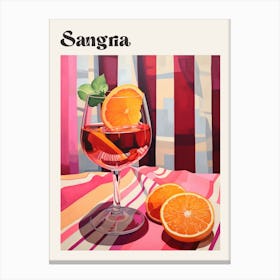 Sangria Retro Cocktail Poster Canvas Print