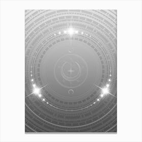 Geometric Glyph in White and Silver with Sparkle Array n.0265 Canvas Print