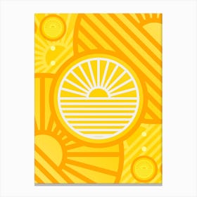 Geometric Abstract Glyph in Happy Yellow and Orange n.0057 Canvas Print