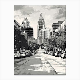 Duotone Illustration Austin Austin Texas 2 Canvas Print