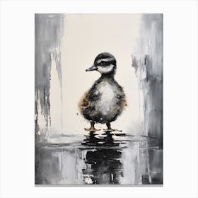 Duckling Swimming In The River 3 Canvas Print