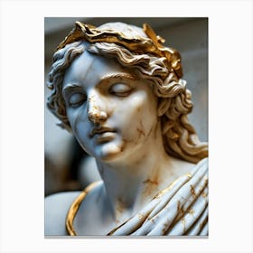 Antigua Estatua De Marmol Italiano Canvas Print