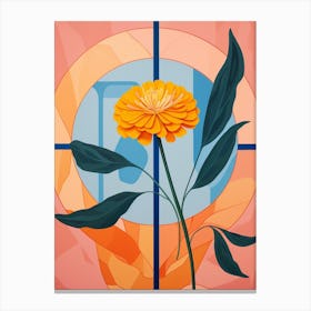 Marigold 3 Hilma Af Klint Inspired Pastel Flower Painting Canvas Print
