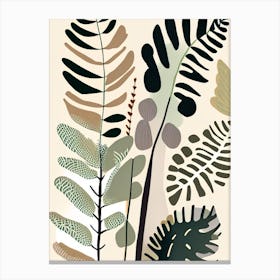Marsh Fern Wildflower Modern Muted Colours 1 Canvas Print