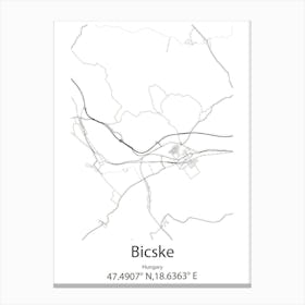 Bicske,Hungary Minimalist Map 1 Canvas Print