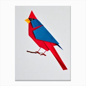 Cardinal 3 Origami Bird Canvas Print